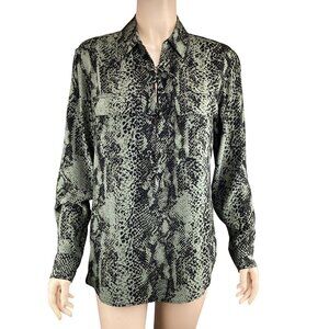 Equipment Femme Top Size XS Xsmall Snake Print Silk Blouse Button-Up Long Sleeve